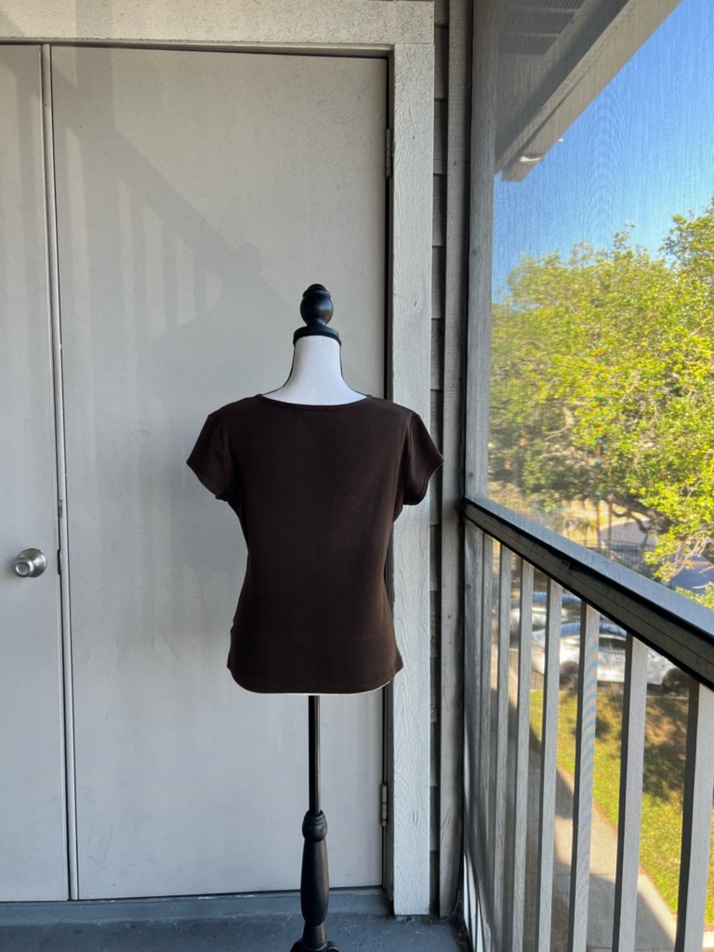 Y2K Blue Canyon Brown Graphic Short Sleeve Top Baby Tee - Picture 7 of 10